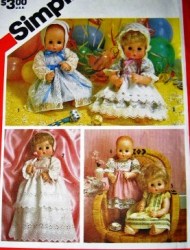 6055 SIMPLCITY 1983 13-16'' SMALL, MEDIUM BABY DOLL PRETTY DRESSES PATTERN uncut choice